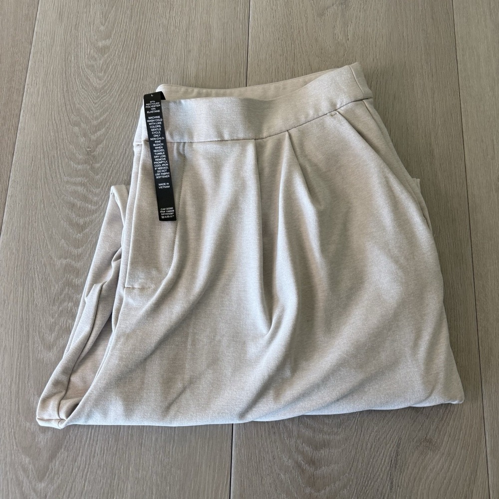 Vuori Elevation Wide Leg Trousers DreamKnit Women's Size L Large Grey Heather